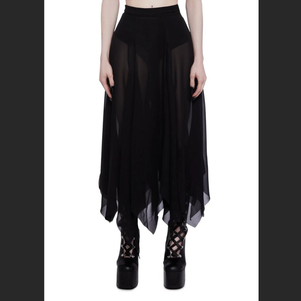 Widow brand goth shredded chiffon skirt
